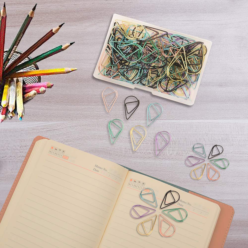 Vibrant Multicolor Metal Paper Clips - 100 Pack of Durable Colored Clips for School, Office, Wedding & Crafting - Perfect for Organizing Documents, Notes, Photos & DIY Projects