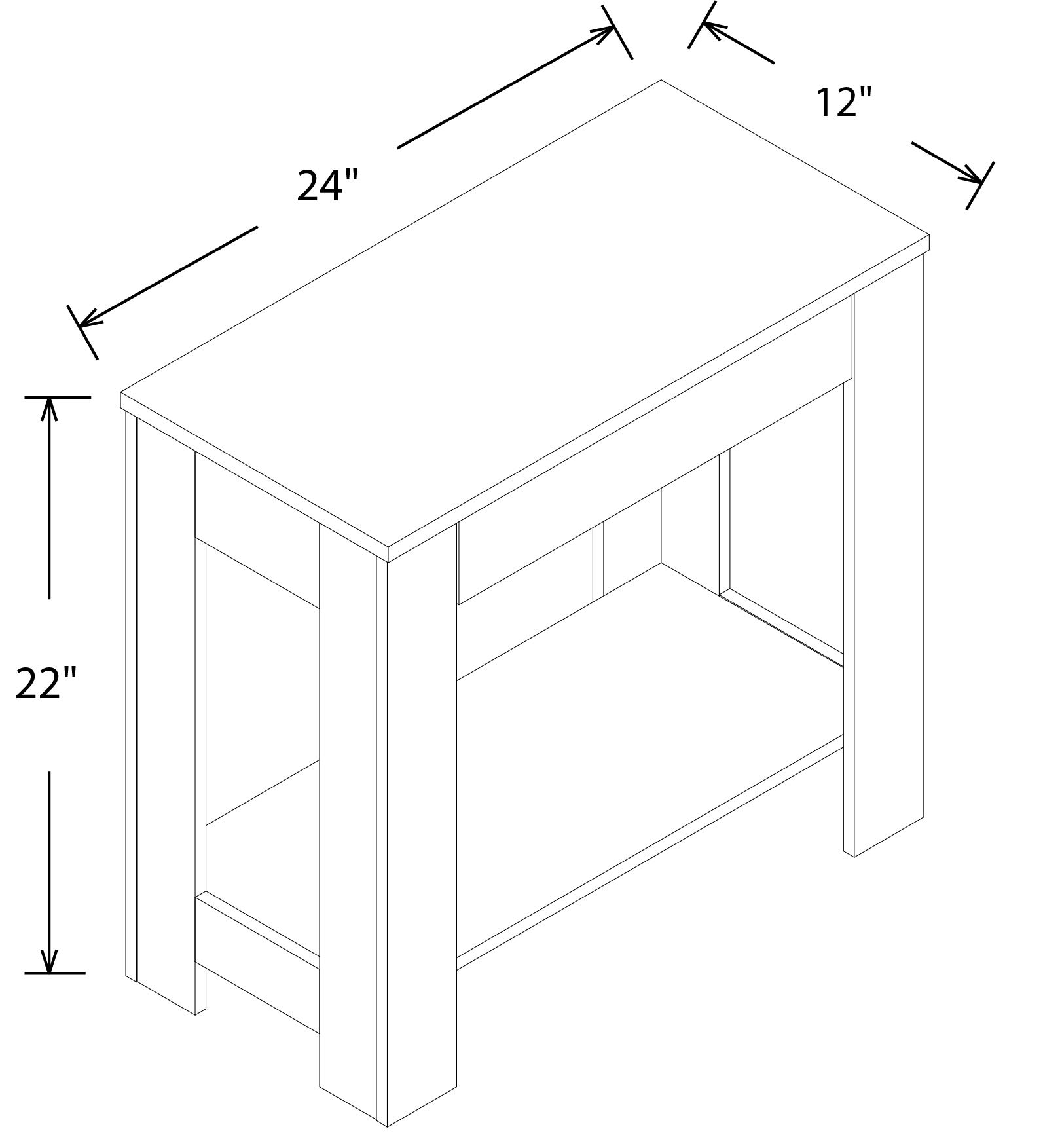 Gray Night Stands for Bedrooms - Engineered Wood Small Side Tables for Compact Spaces (12 x 22 x 24 Inches) | Perfect as Bedside Table, Accent End Table or Living Room Side Table - Ideal for Apartments, Dorms & Small Bedrooms