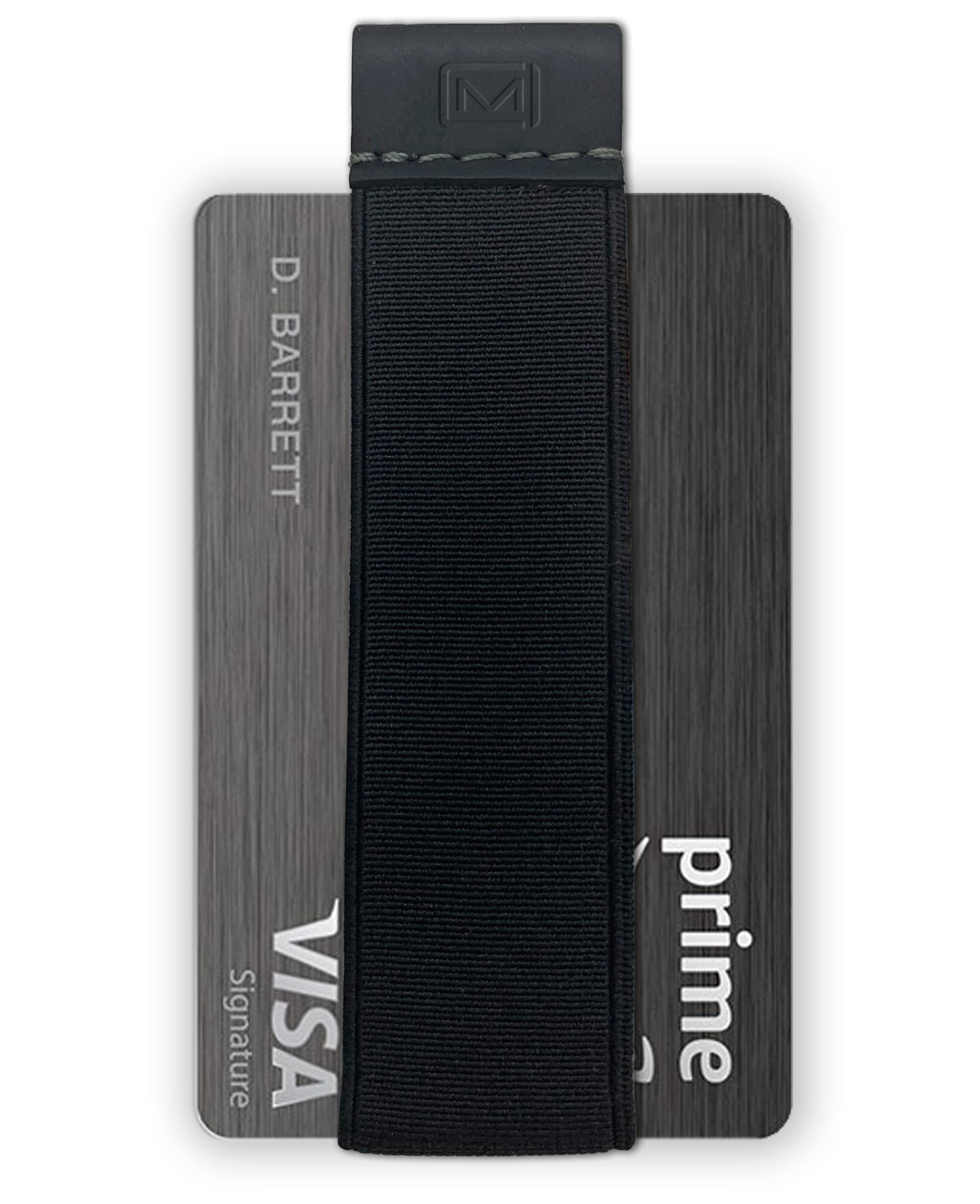 Quick Draw Minimalist Wallet for Men & Women - Slim Elastic Band Credit Card Holder with Leather Tab | RFID Blocking Business Card & Cash Organizer | Perfect for Everyday Carry, Travel & Minimalist Lifestyle (Black)