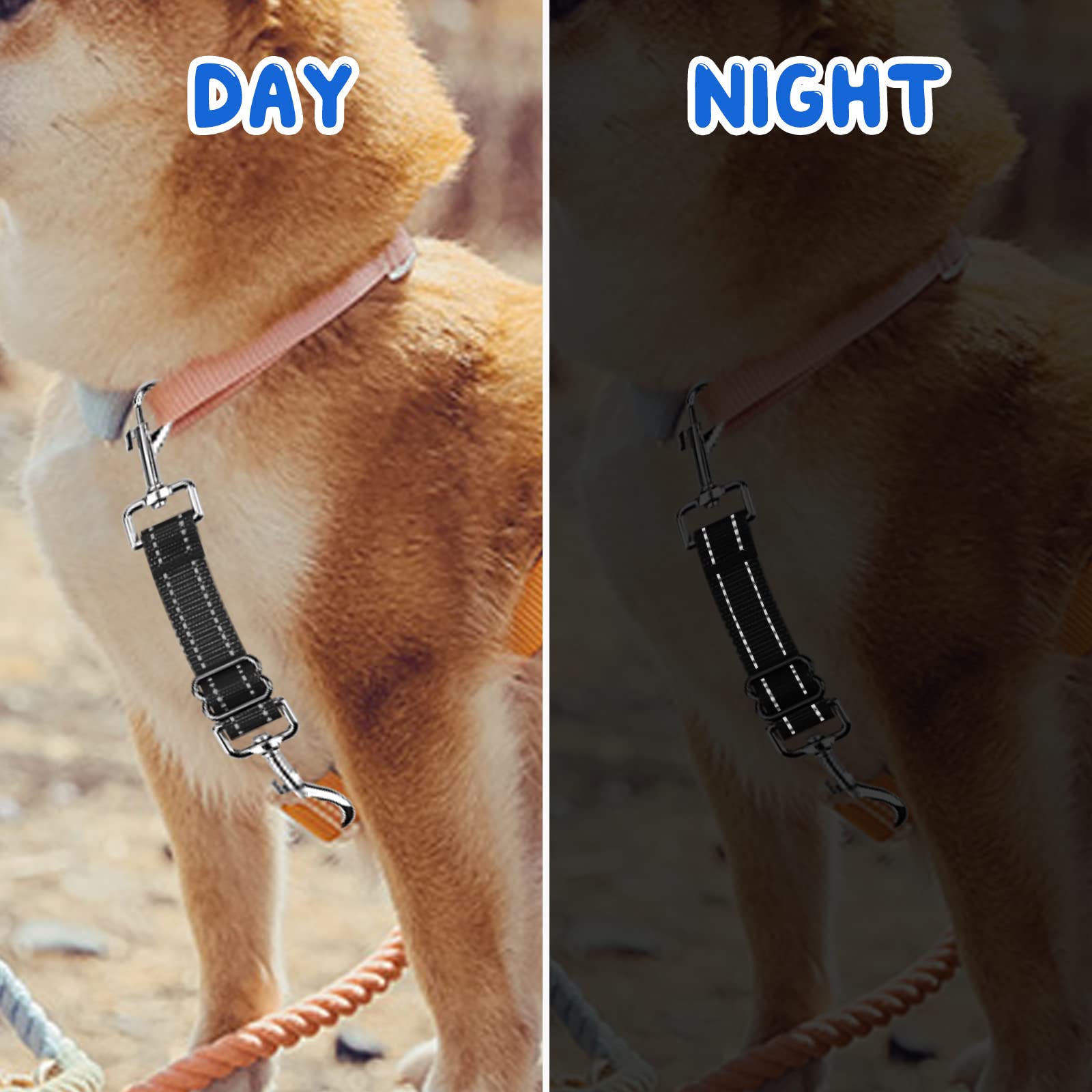 YUEPET 5 Pack Adjustable Prong Collar Backup Clips - Reflective Double Ended Safety Clasp for Dog Harness to Collar Connection | Secure Leash Attachment for Walking, Training & Outdoor Adventures