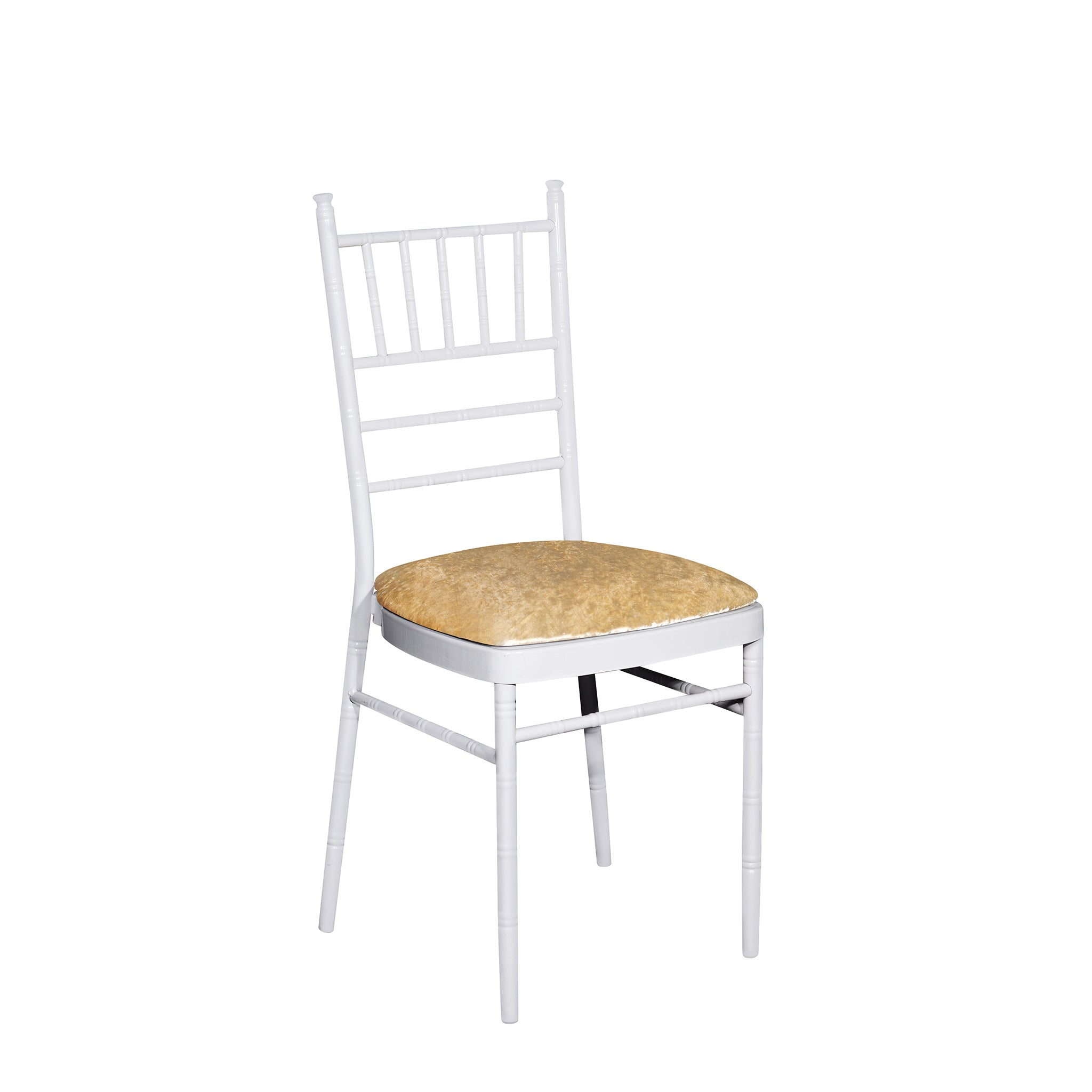 5-Pack Velvet Spandex Chiavari Chair Seat Covers - Champagne Gold for Wedding, Banquet & Event Decor