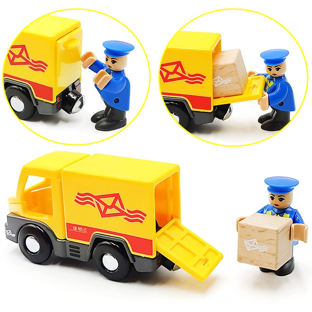 **Magnetic Garbage Truck Toy for Kids - City Vehicle with Wood Train Set Compatibility - Indoor & Outdoor Play for 3-5 Year Old Boys - Perfect for Pretend Play & Train Set Scenes**