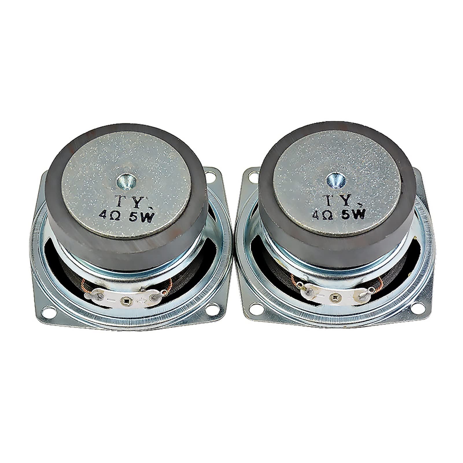 2Pcs 4 Ohm 5W 2.5 Inch Square Audio Speakers - Full Range Rubber Cone Loudspeakers for DIY Home Theater & Bookshelf Sound Systems (66mm, Compatible with Altavoz) - Perfect for Home Audio, DIY Projects & Music Enthusiasts