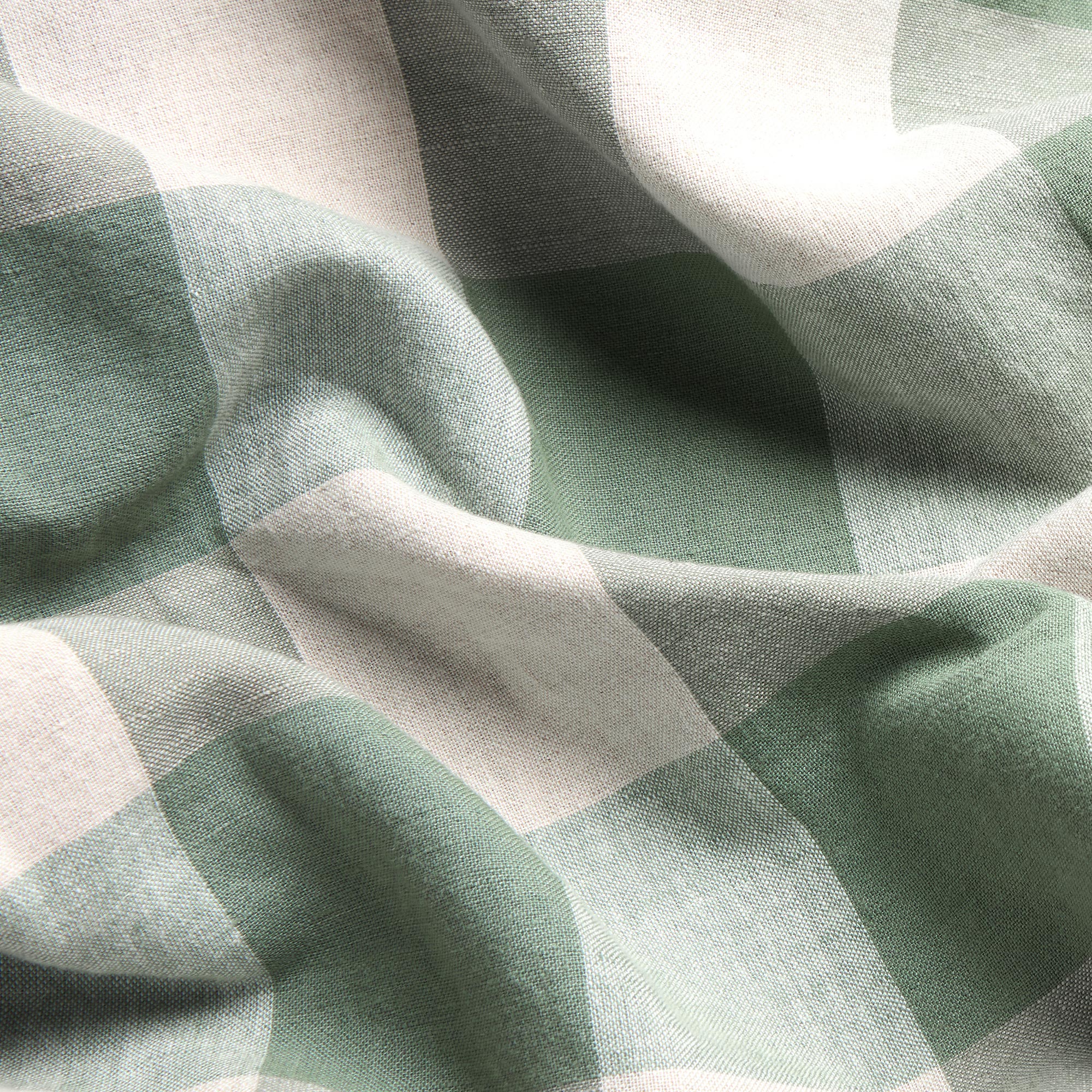 Elm Green Emsworth Plaid Linen Blend Duvet Cover Set - Soft & Breathable Bedding for All Seasons - Perfect for Master Bedroom, Guest Room & Cozy Home Decor