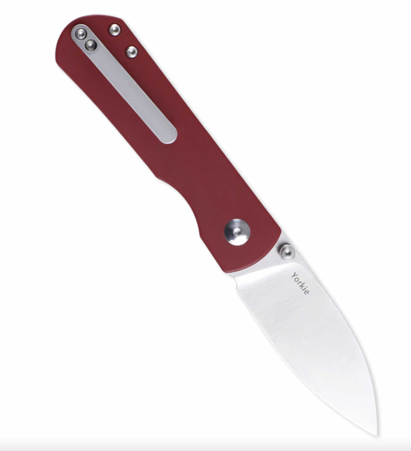 Kizer Ki3525S1 Yorkie Flipper Knife - Satin M390 Blade, Red Micarta Handles - EDC Pocket Knife for Outdoor, Camping & Everyday Carry