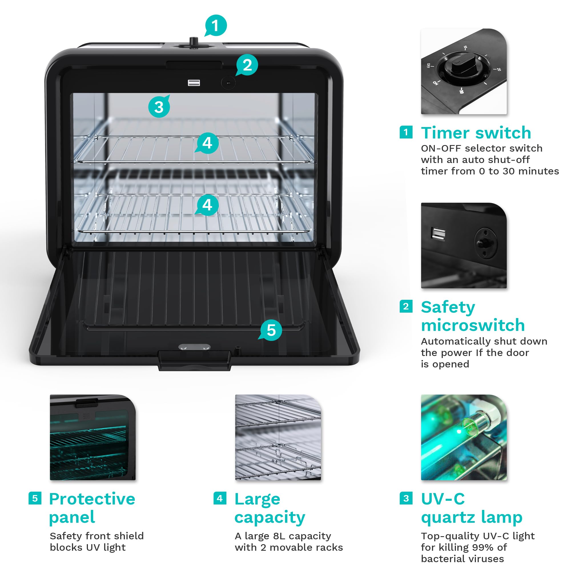 ENNVA Nail Tool Cleaner Machine - Multi-Functional Cleaning Cabinet for Salon & Phone | Salon & Home Use