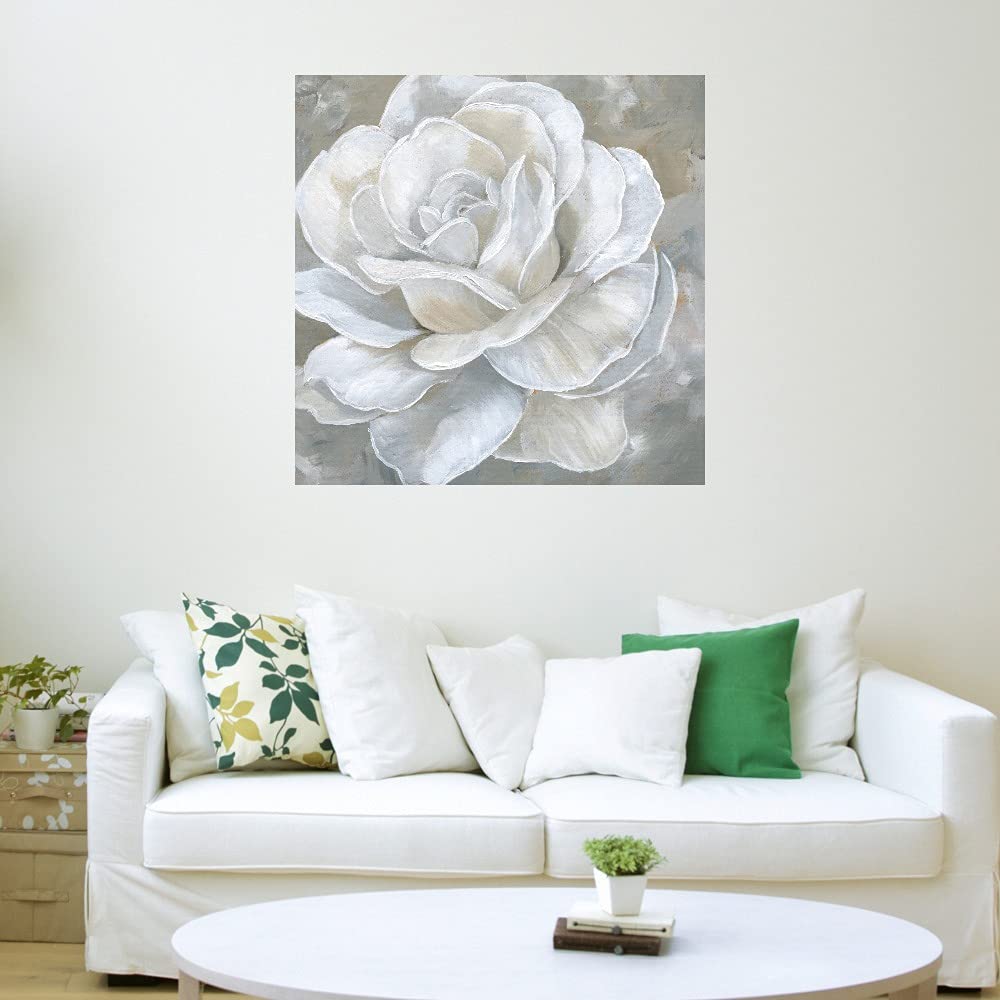 Botanical Wall Art Canvas - Bombshell Bloom II by Artist Nan | 22x22 Inch Plant Pictures for Bathroom & Bedroom Decor | Perfect for Spa, Yoga Studio & Home Office