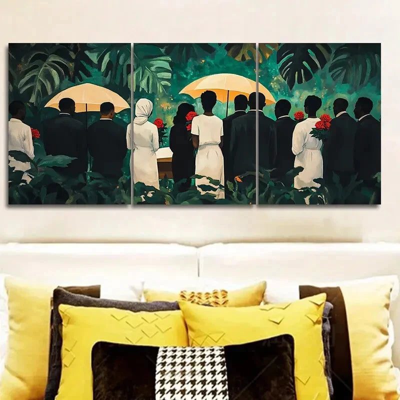 3-Piece Funeral Wall Art Set - Framed Canvas 40x60cm (16x24in) - High Quality Print - 100% Australian Made - Ready to Hang - Perfect for Memorial Spaces & Home Decor
