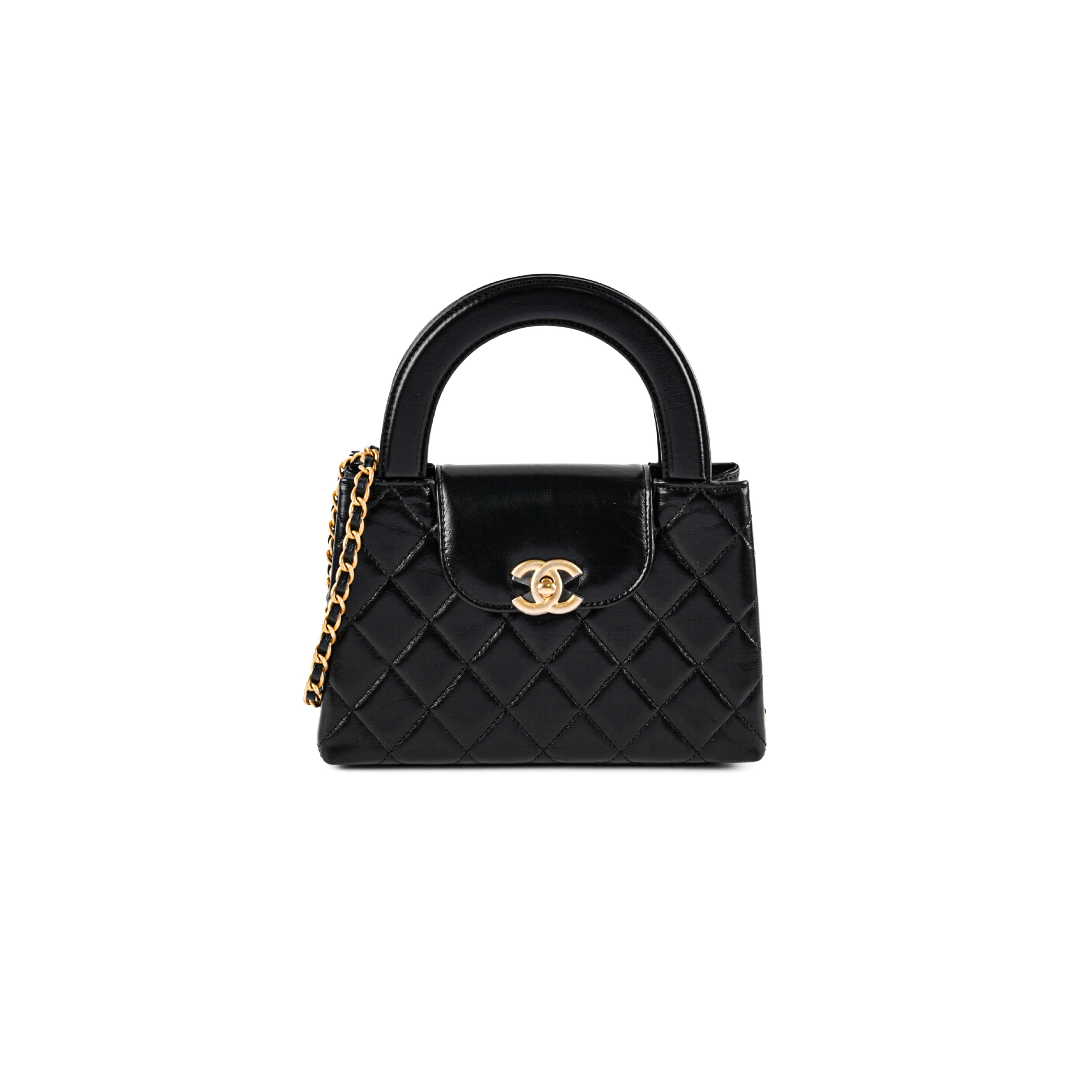 Chanel 23K Kelly Bag Small Black Microchip Leather Crossbody Bag - Luxury Designer Handbag for Women, Perfect for Date Night & Special Occasions