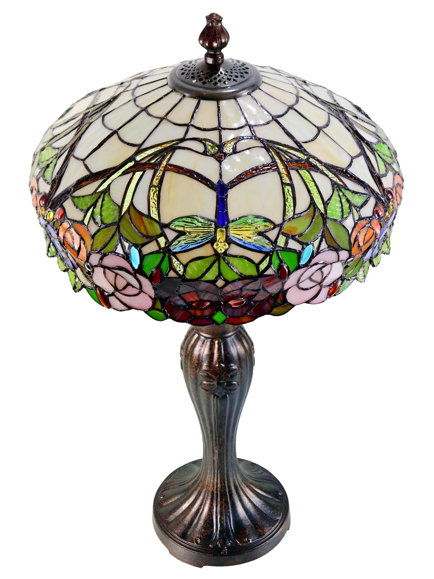 Dale Tiffany TT15097 Zenia Rose Tiffany Style Table Lamp - Elegant Home Decor for Living Room, Bedroom, or Office