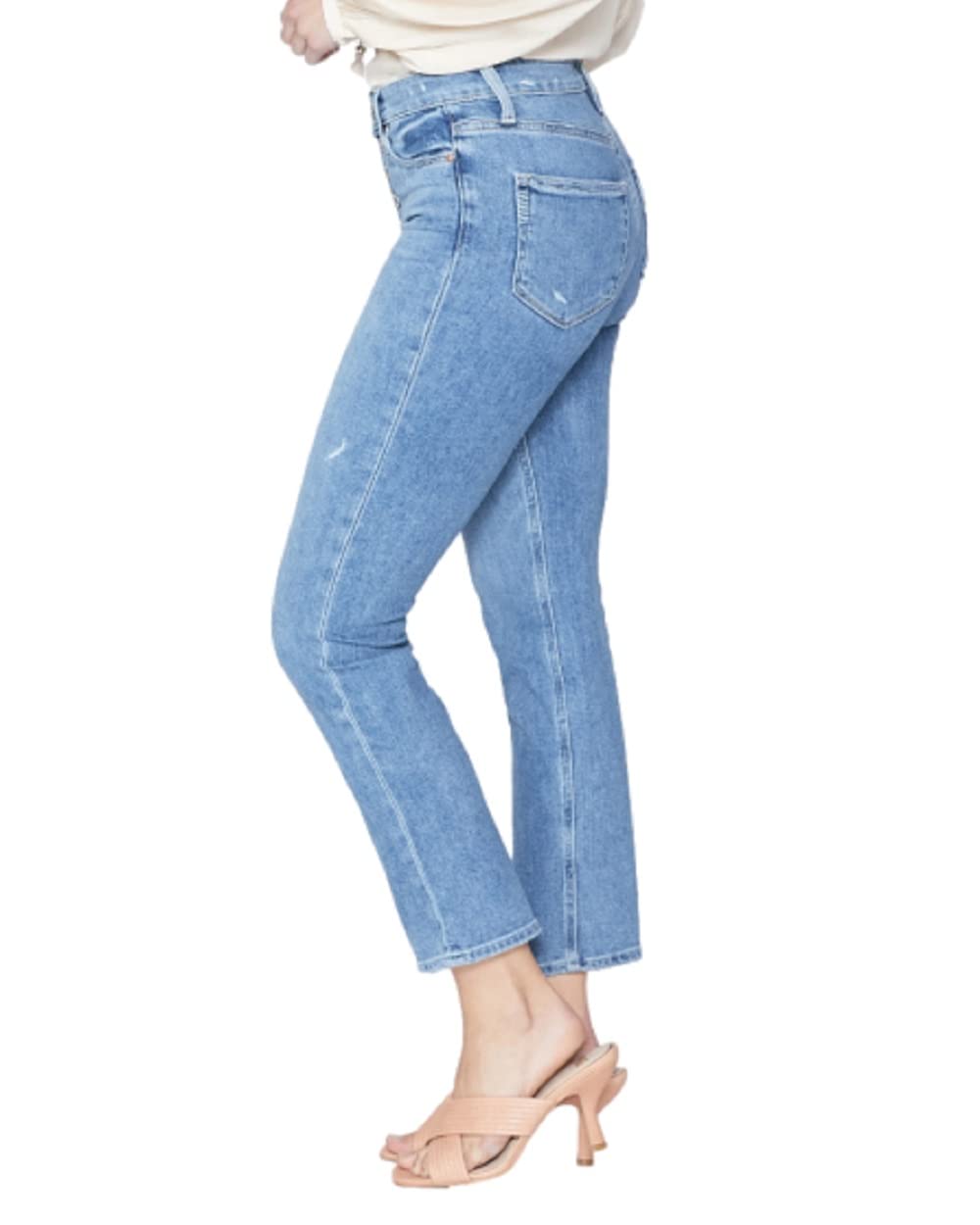 PAIGE Women's Cindy Crop High Rise Jeans with Exposed Button Fly - Stylish & Comfortable Denim for Casual Outings, Date Nights & Everyday Wear