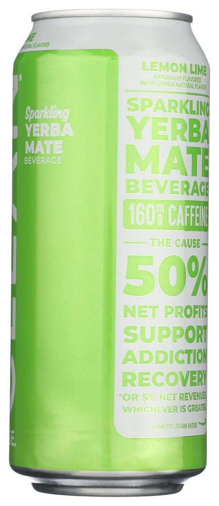 Clean Cause Yerba Mate Energy Drink - Lemon Lime Flavor, 16oz Cans | Natural Caffeine Boost for Workouts, Focus & Daily Energy | Vegan, Gluten-Free, Organic