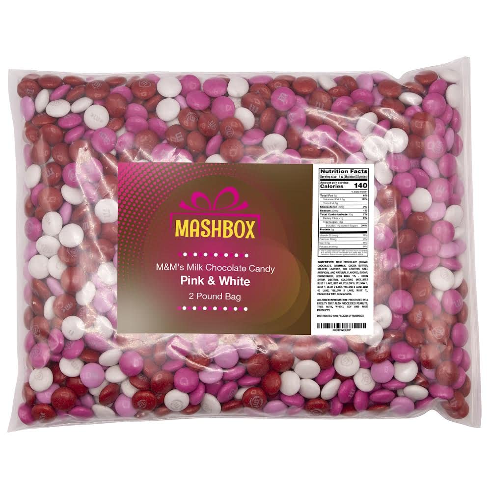 M&M Milk Chocolate Candy Variety Pack - Valentine's Day Bulk Candy (2 LB) for Party Favors, Gift Bags & Holiday Celebrations | Colorful Chocolate Treats for Cupid's Day, Birthdays & Office Events