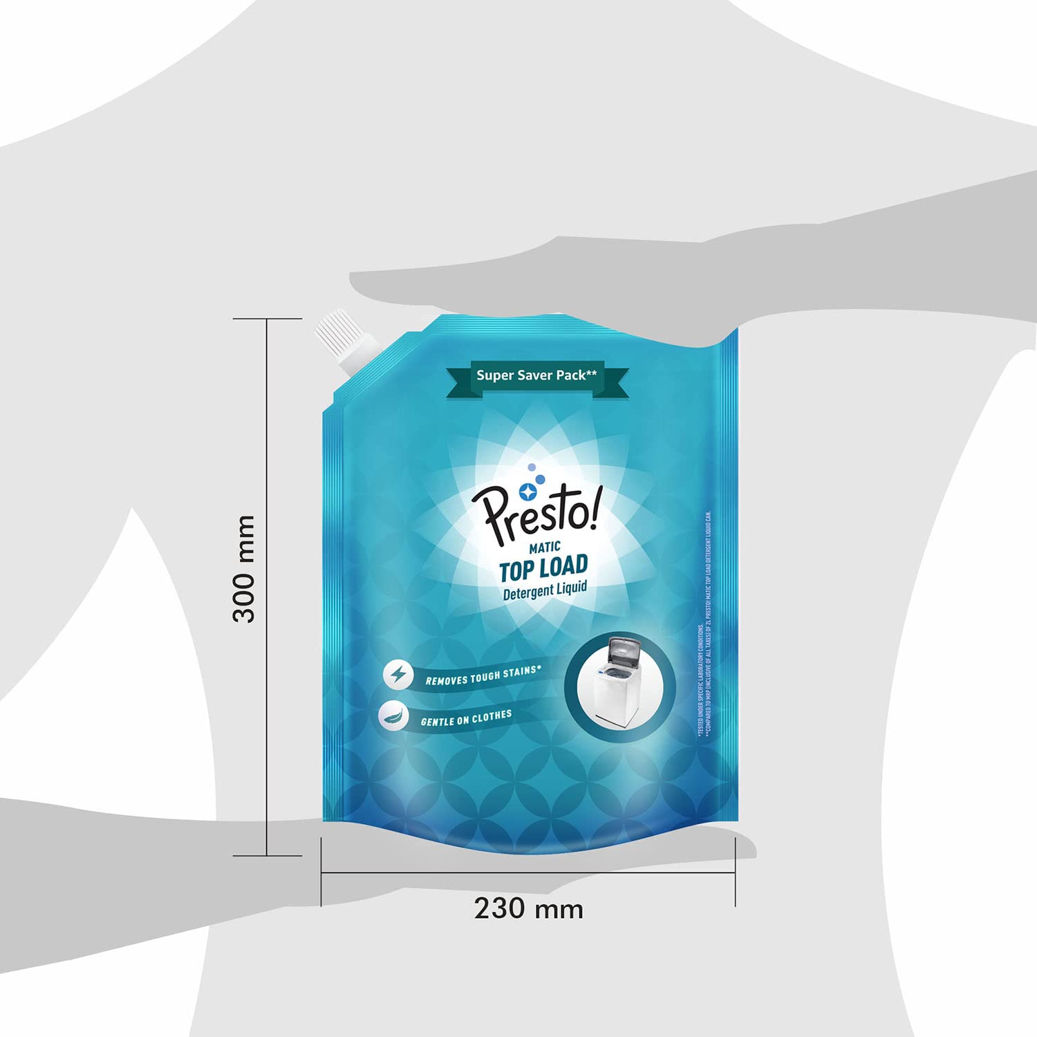 Presto! Matic Top Load Liquid Laundry Detergent Refill Pack - 2 Litre | Tough Stain Remover | Color Safe & Gentle on Clothes | Bleach & Phosphate Free | Fresh Scent | Ideal for Everyday Laundry, Family Use & High-Efficiency Washing Machines