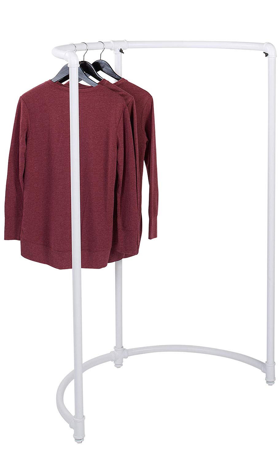 SSWBasics White Half Round Pipe Clothing Rack - 35