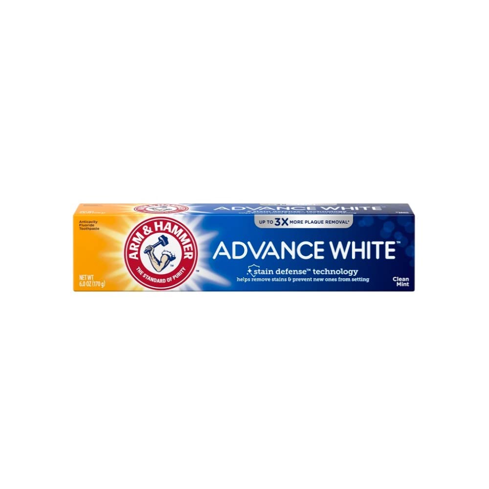 Arm & Hammer Advance White Extreme Whitening Toothpaste, Clean Mint Flavor, 6 Oz (Pack of 8) - Fresh Breath & Stain Removal for Daily Oral Care - Perfect for Home, Travel & Office Use