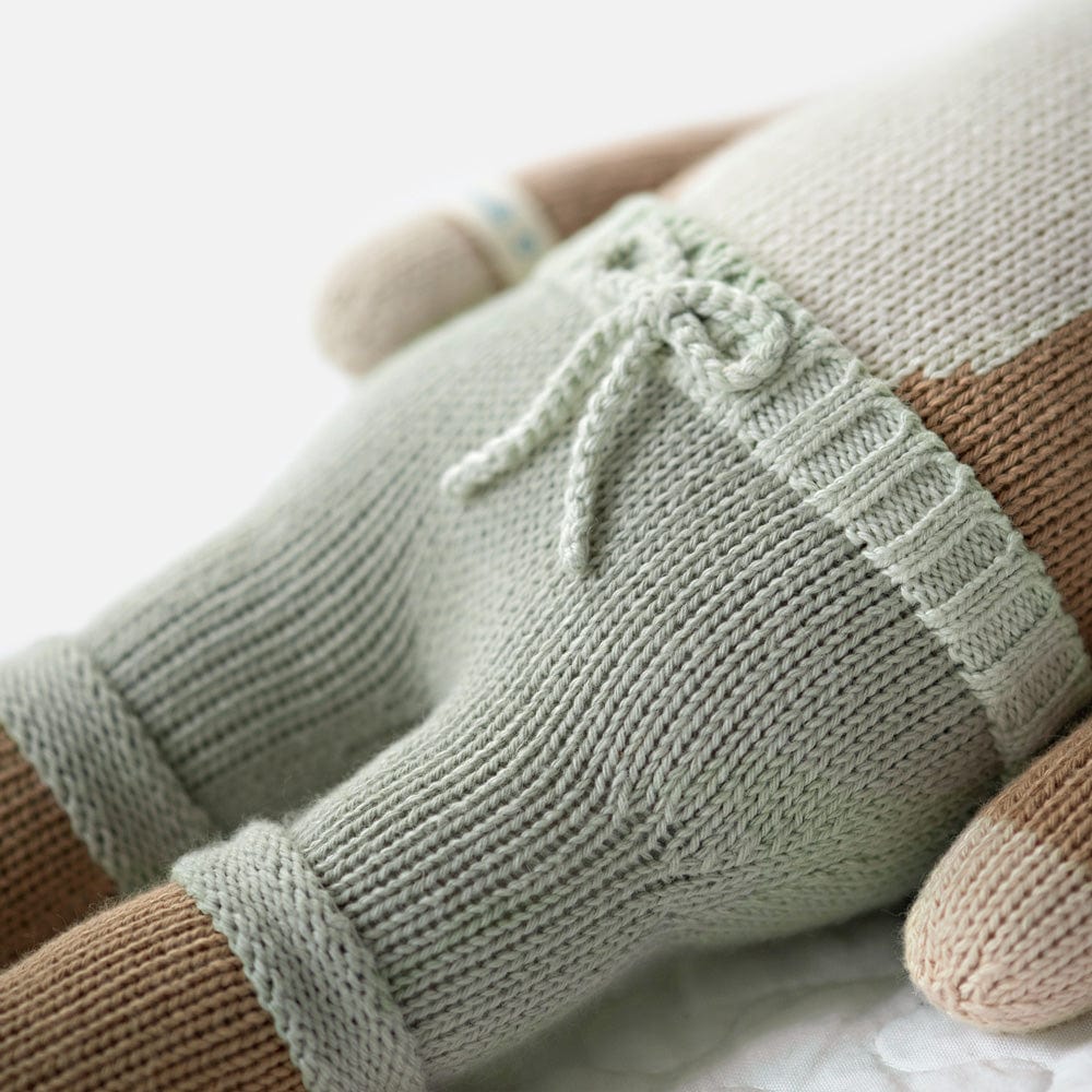 Cuddle+Kind Elliott the Fawn Plush Toy - Hand-Knit Organic Cotton Stuffed Animal for Kids & Babies | Perfect for Nursery Decor, Baby Shower Gifts & Cuddling Comfort