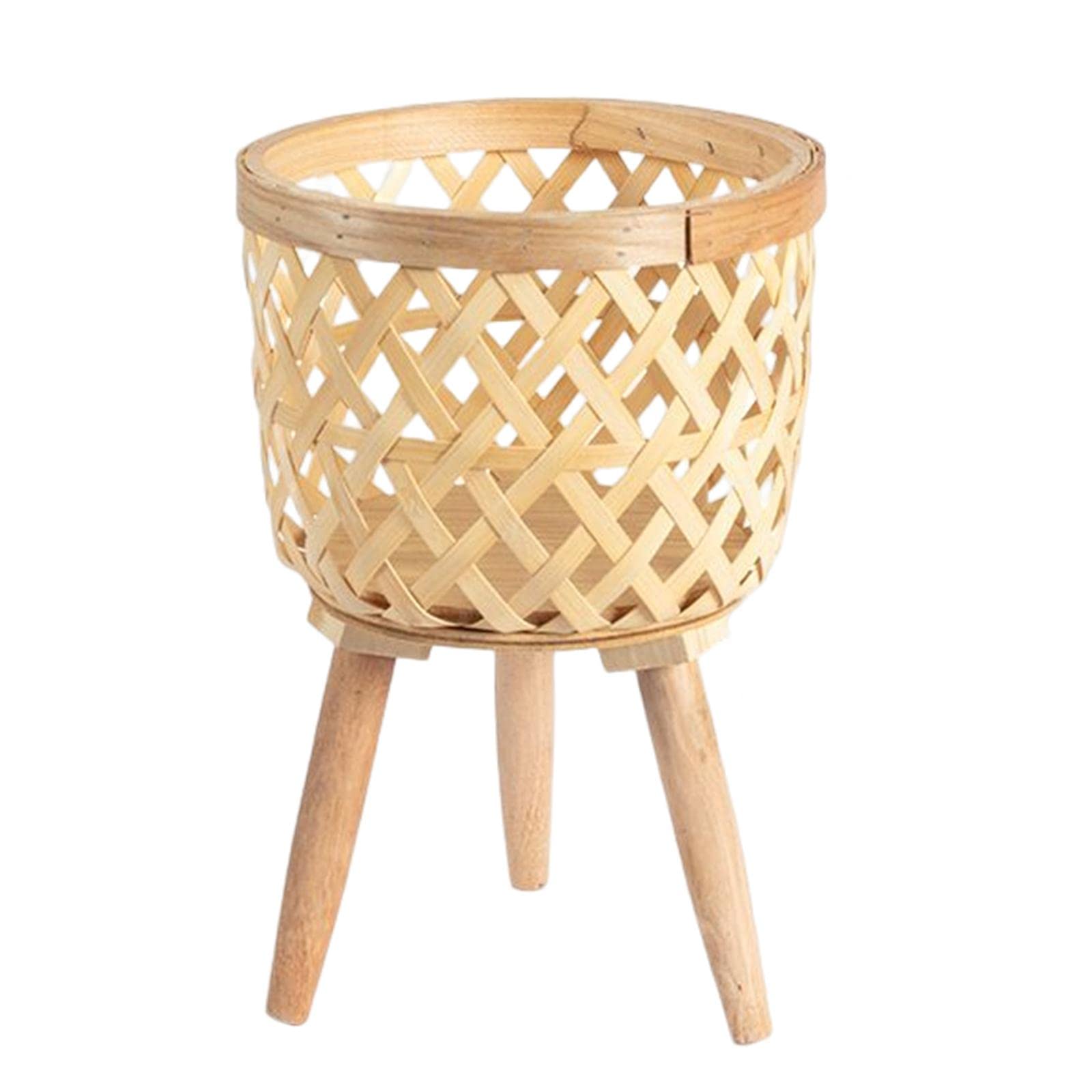 Hand Woven Flower Pot Basket - Natural Wooden Plant Holder for Balcony, Backyard, Lawn & Home Decor | Perfect for Indoor Plants, Succulents & Garden Organizing