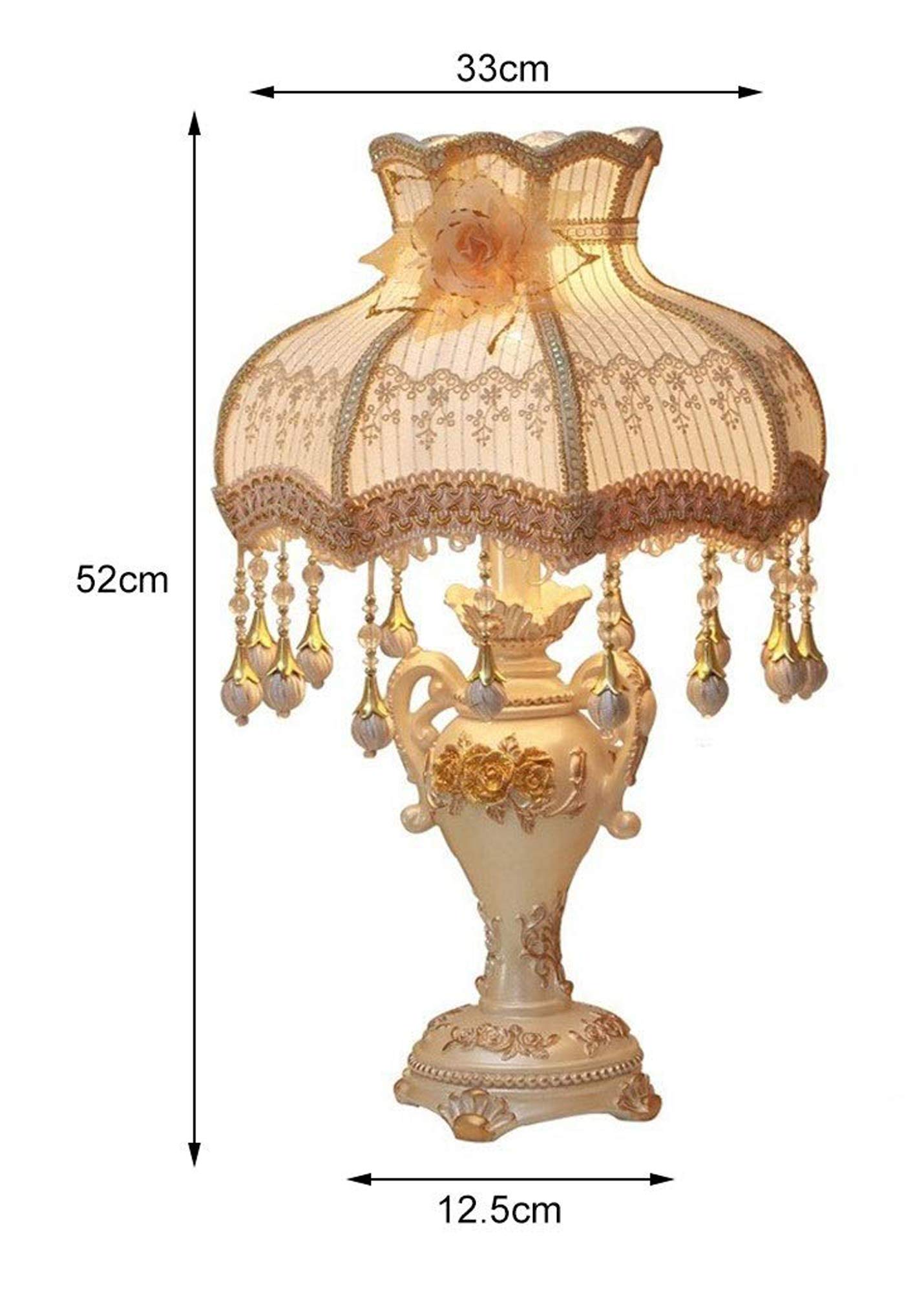 13-Inch Traditional Asian Table Lamp with Fabric Shade - 21