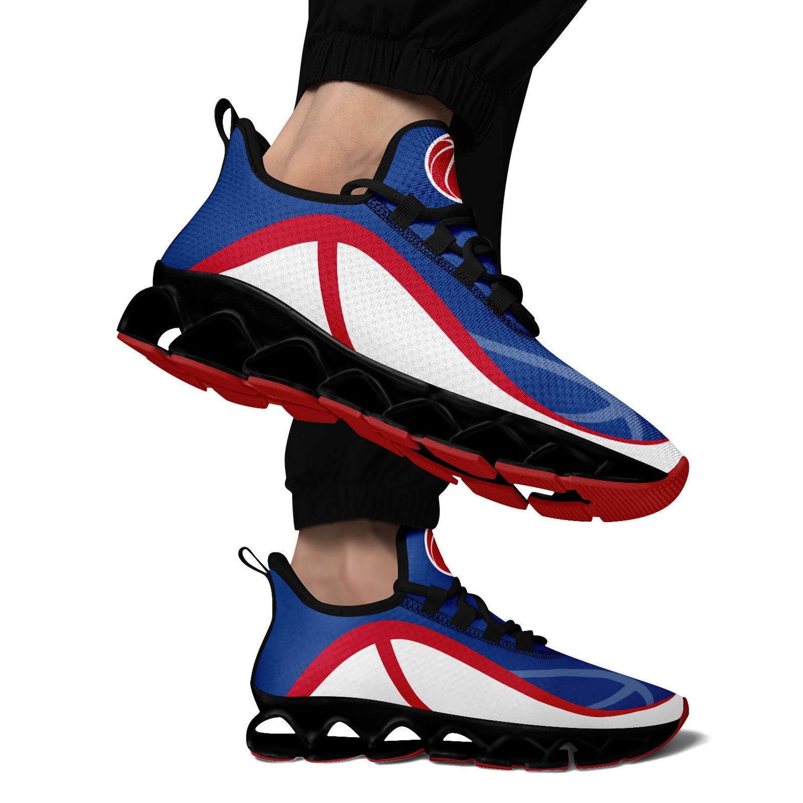 Custom Blue & Red Maxsoul Personalized Sneakers - Lightweight Comfortable Walking Shoes for Men & Women - Perfect for Running, Gym Workouts & Casual Wear (Style: FN003XD D020391)