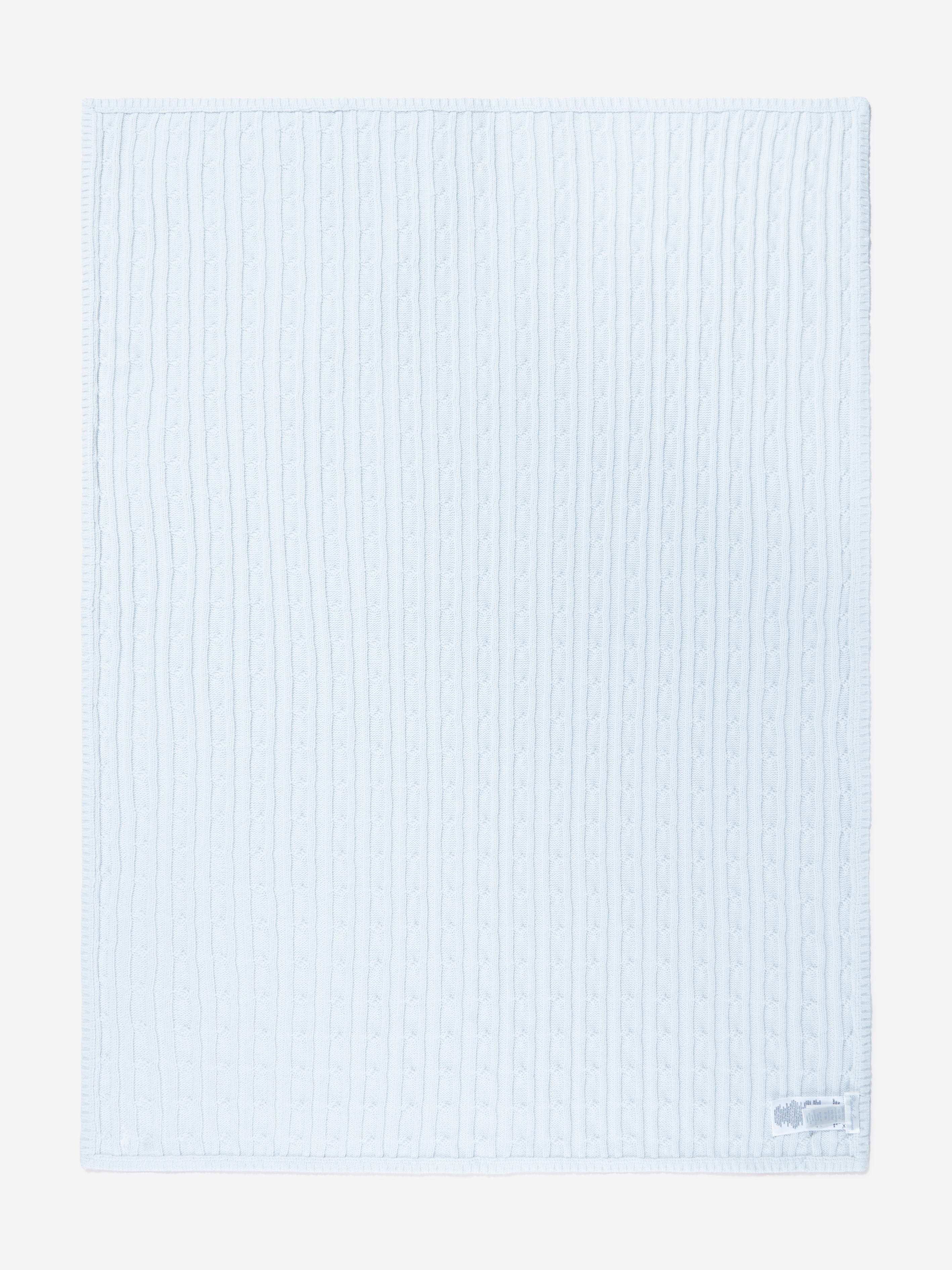 Soft Blue Baby Boys Cotton Cable Knit Blanket - 40 Inch (101cm) Warm & Cozy Nursery Blanket for Newborns, Infants & Toddlers - Perfect for Crib, Stroller, Swaddle & Photo Shoots