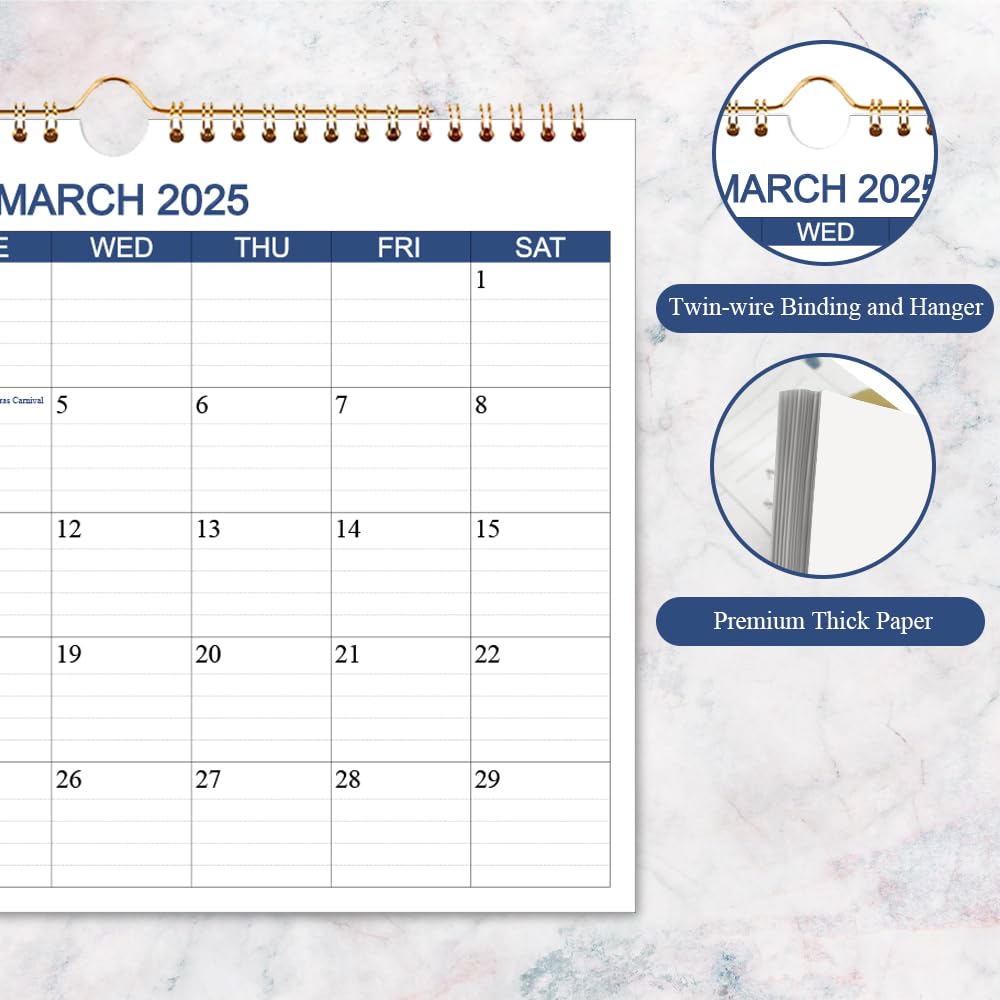 2025-2026 Wall Calendar (March 2025 - October 2026) | 20-Month Planner with Thick Paper | Hanging Office & Home Organizer | 8.5