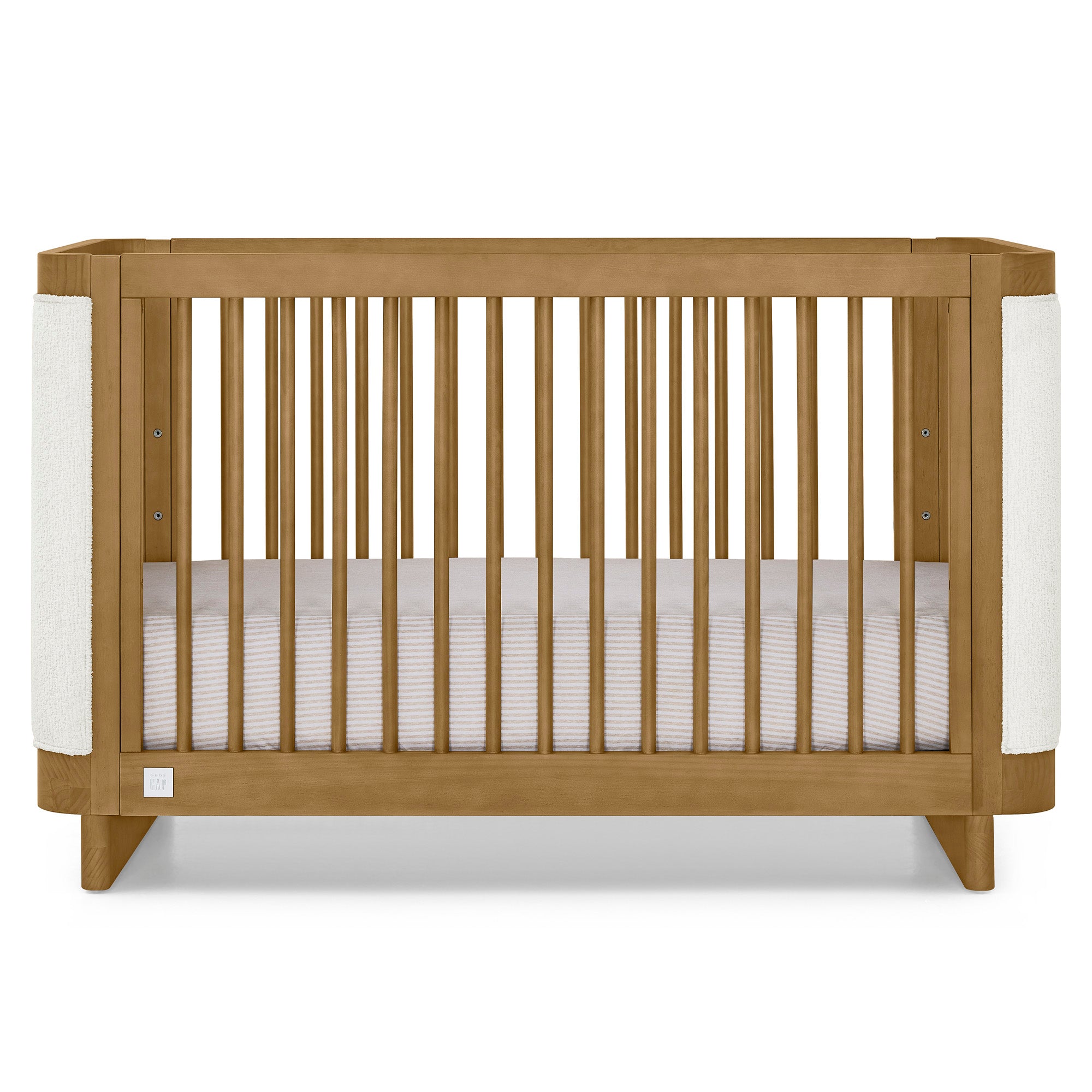 Callie 4-in-1 Convertible Upholstered Baby Crib with Toddler Bed Conversion - Modern Nursery Furniture for Newborns to Kids | Perfect for Small Spaces & Shared Rooms