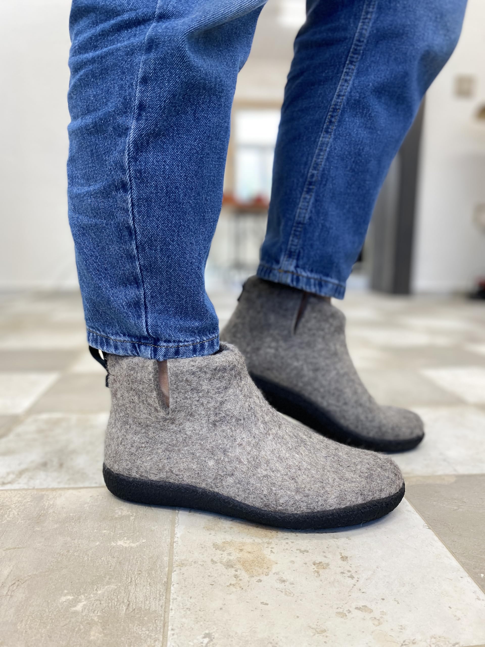 Women's Classic Felted Wool Ankle Boot Slippers - Cozy Indoor/Outdoor House Shoes for Winter - Best Mother's Day Gift for Women - Perfect for Home, Office & Travel Comfort