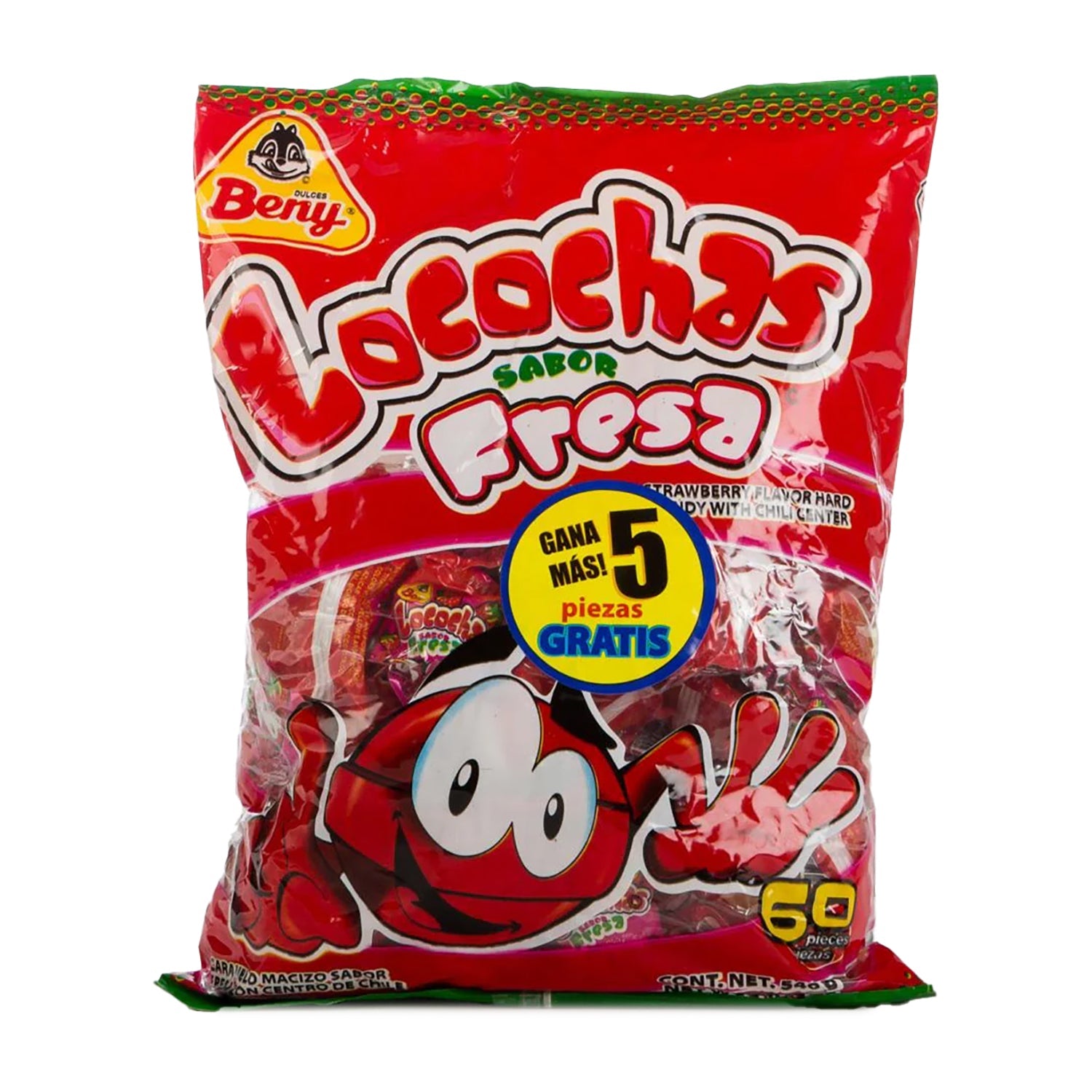 Beny Locochas Strawberry Candy | 60 Count Resealable Bag | Sweet Treats for Parties, Gifts & Movie Nights