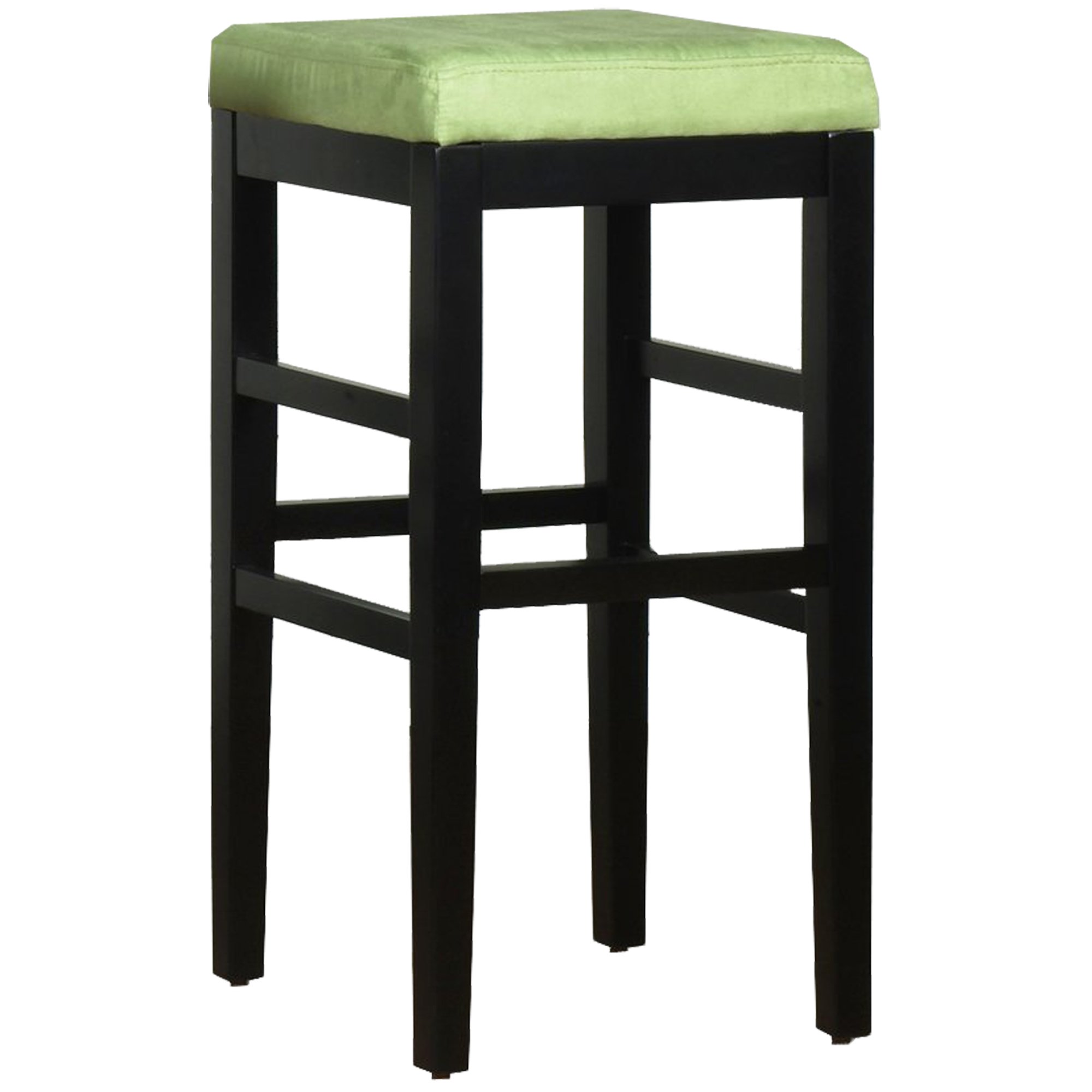 Armen Living Sonata 30-Inch Stationary Bar Stool - Brown Microfiber Upholstery with Black Metal Legs - Perfect for Kitchen Islands, Breakfast Bars & Home Decor