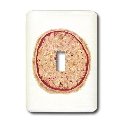 3D Mushroom and Onion Pizza with Cheese Light Switch Cover - Decorative Wall Plate for Kitchen, Bedroom, or Game Room - Perfect for Home Decor and Unique Gifts