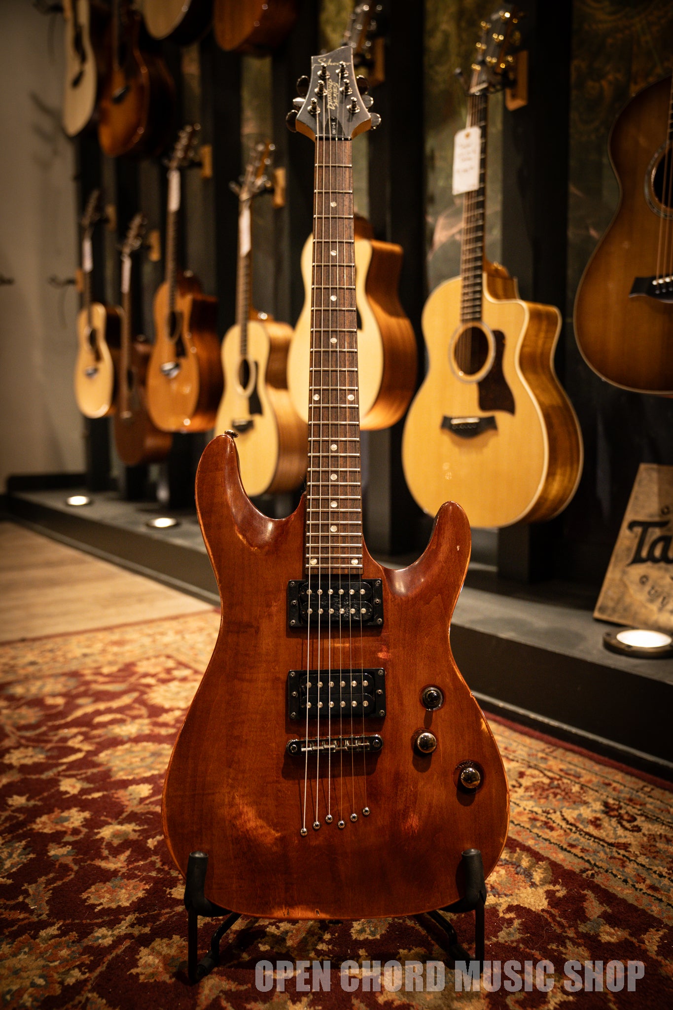 Used Schecter Omen 6 Electric Guitar - Walnut Satin Finish (2000 Model, Serial Y6070621) | Perfect for Rock, Metal & Studio Recording