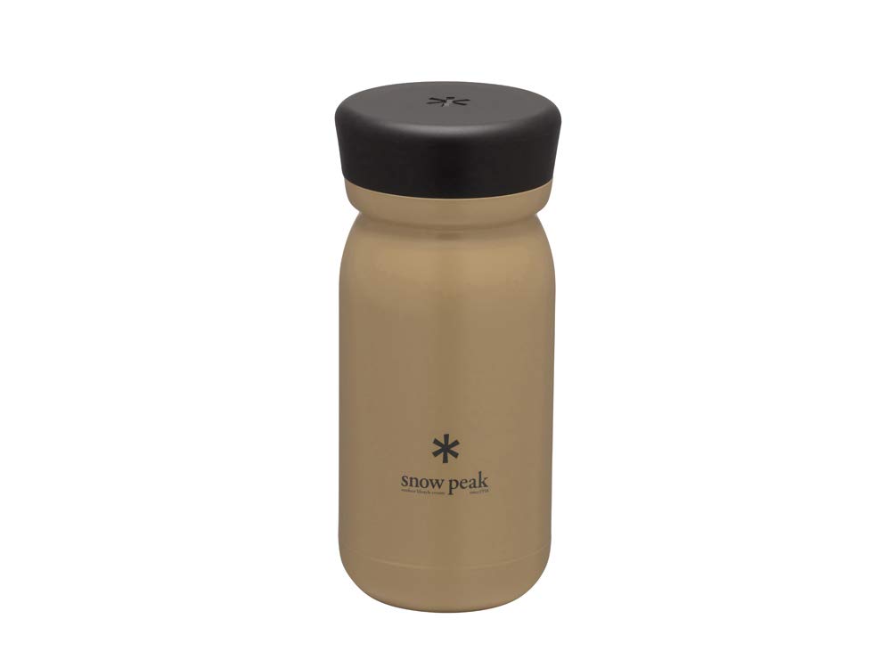 Snow Peak 350ml Sand-Colored Milk Bottle - Durable & Lightweight Camping & Outdoor Drinkware for Hiking, Picnics, and Daily Use