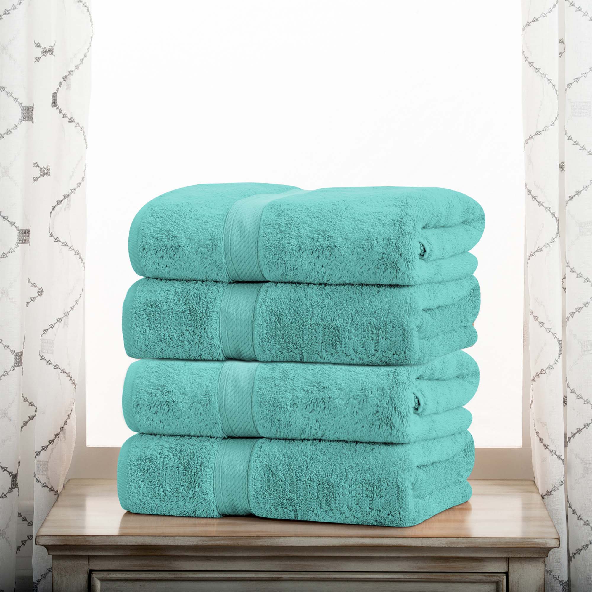 Premium 4-Piece Egyptian Cotton Bath Towel Set - Ultra Soft, Heavyweight & Plush Pile for Spa-Like Luxury at Home | Perfect for Bath, Beach & Guest Use