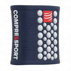Compressport 3D Dots Sweatbands for Men & Women - Blue Pair (WSTV2 5080WH TU) - Moisture Wicking Sports Headbands for Running, Tennis & Workout