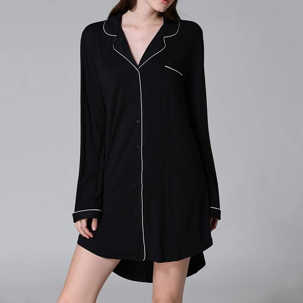 XJJZS Women's Soft Modal Nightgown - Comfortable Sleepwear & Lounge Dress for Home, Vintage Style, Sexy & Solid Design (Size: Small) - Perfect for Relaxing, Sleeping & Lounging at Home