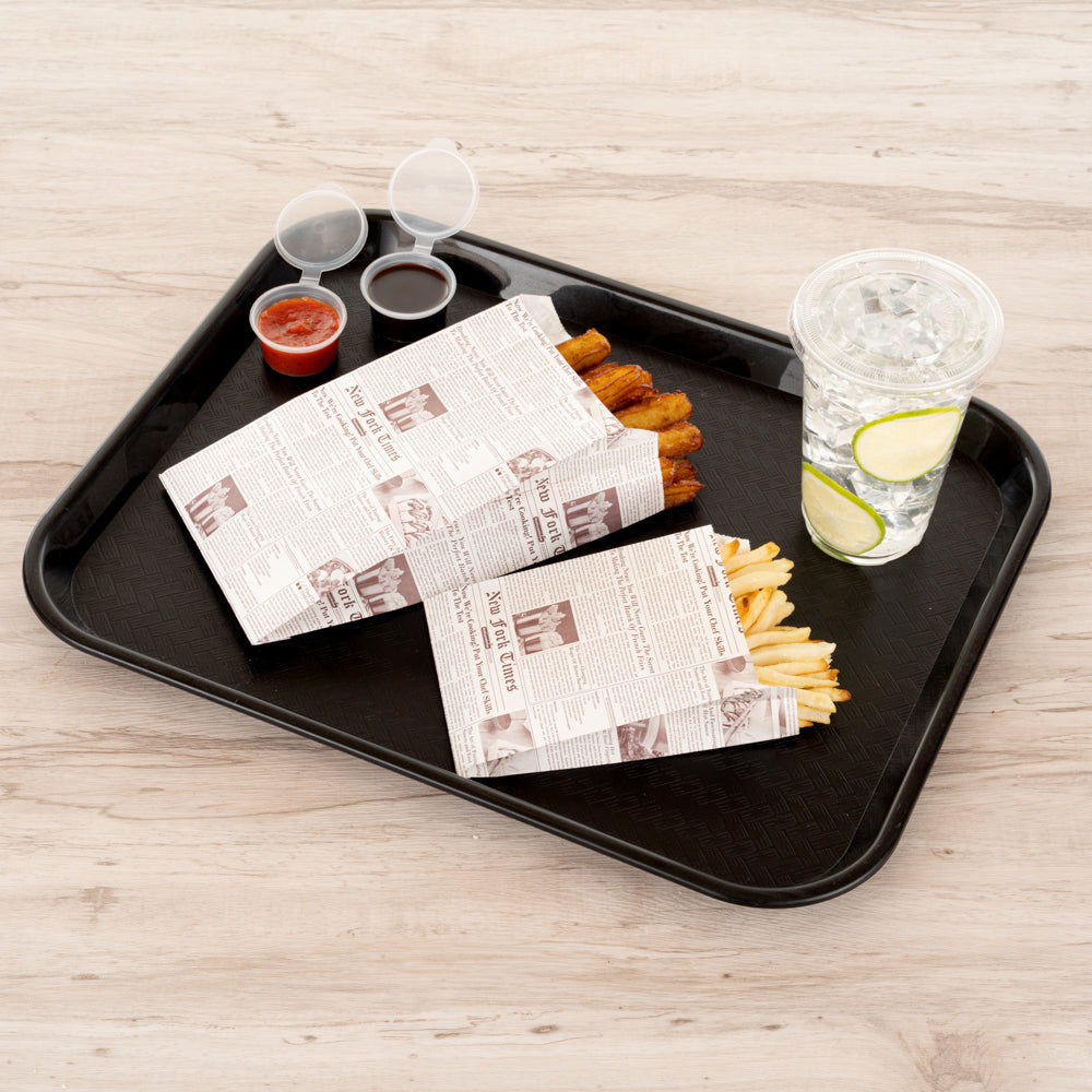 Eco-Friendly Sepia Newsprint French Fry & Snack Bags - 5