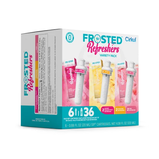 Frosted Refreshers® 6 Pack Variety Pack - Assorted Flavored Sparkling Water - Perfect for Office, Gym & Home Hydration