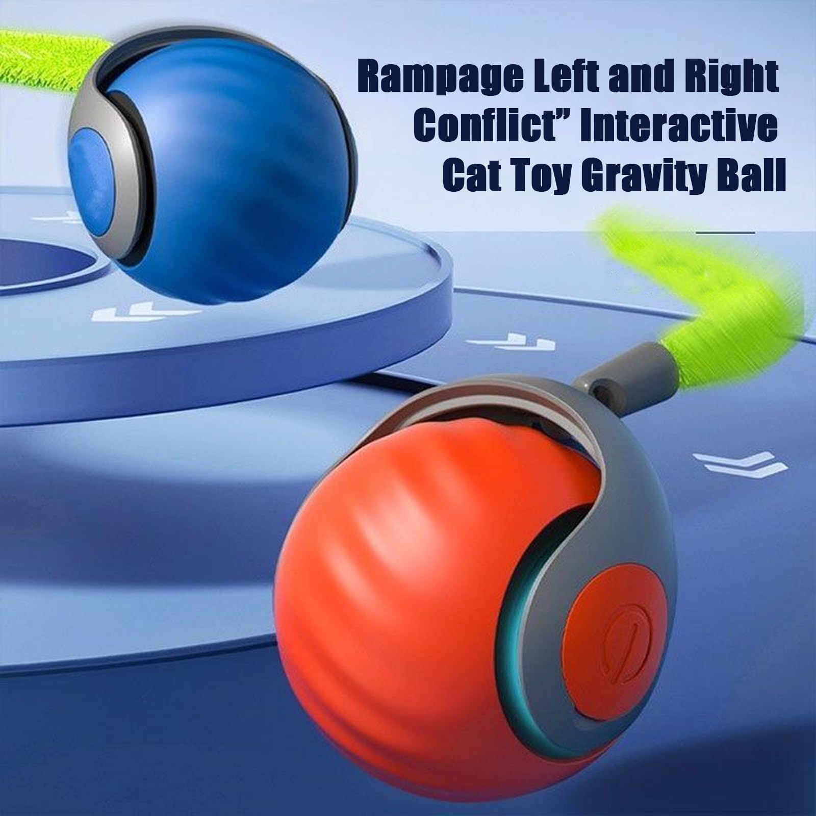 Speedy Tail 2.0 Automatic Interactive Cat Toy - Self Moving Smart Ball with Tail for Indoor Cats - 2 Speed Adjustments (2PCS Orange) - Perfect for Playtime & Exercise to Reduce Boredom