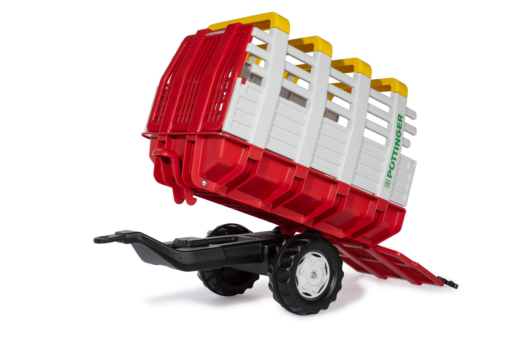 Rolly Toys RollyHaywagon 122479 - Red Pedal Tractor Trailer for Kids Ages 3-10 with Automatic Lock & Tilt Function | Perfect for Outdoor Play, Farm-Themed Pretend Play, and Backyard Adventures
