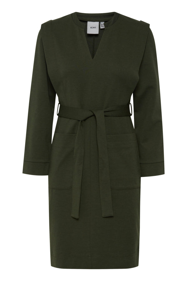 Onse Women's Dress - Kombu Green Long Sleeve Flowy Maxi Dress for Casual Wear, Date Night & Special Occasions