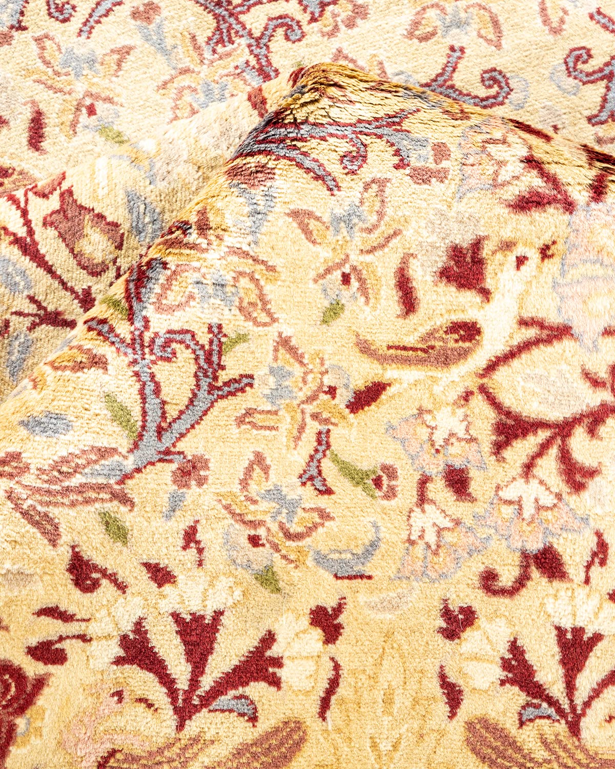 Handmade Wool Traditional Floral Mogul Yellow 6x9 Area Rug - Solo Rugs One of a Kind Hand Knotted - Perfect for Living Room, Bedroom & Home Decor