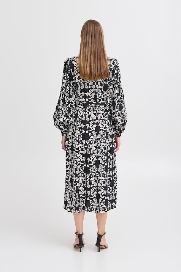 Elegant Black Floral Midi Dress for Women - Summer Casual & Party Wear - Perfect for Date Nights, Office Outfits, and Special Occasions
