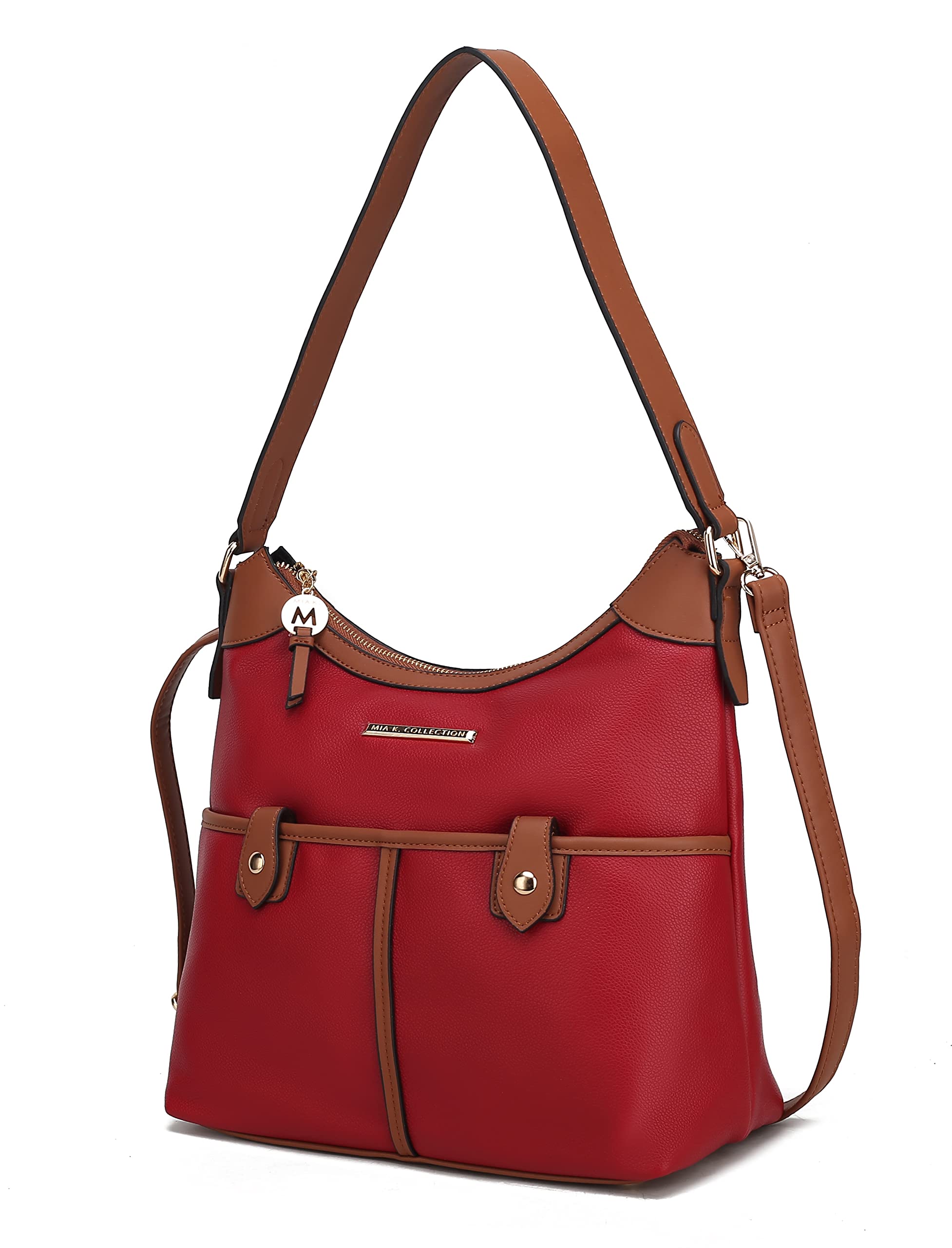MKF Collection Women's Vegan Leather Shoulder Bag - Crossbody Purse & Top Handle Tote Hobo Bag for Work, Travel & Everyday Use