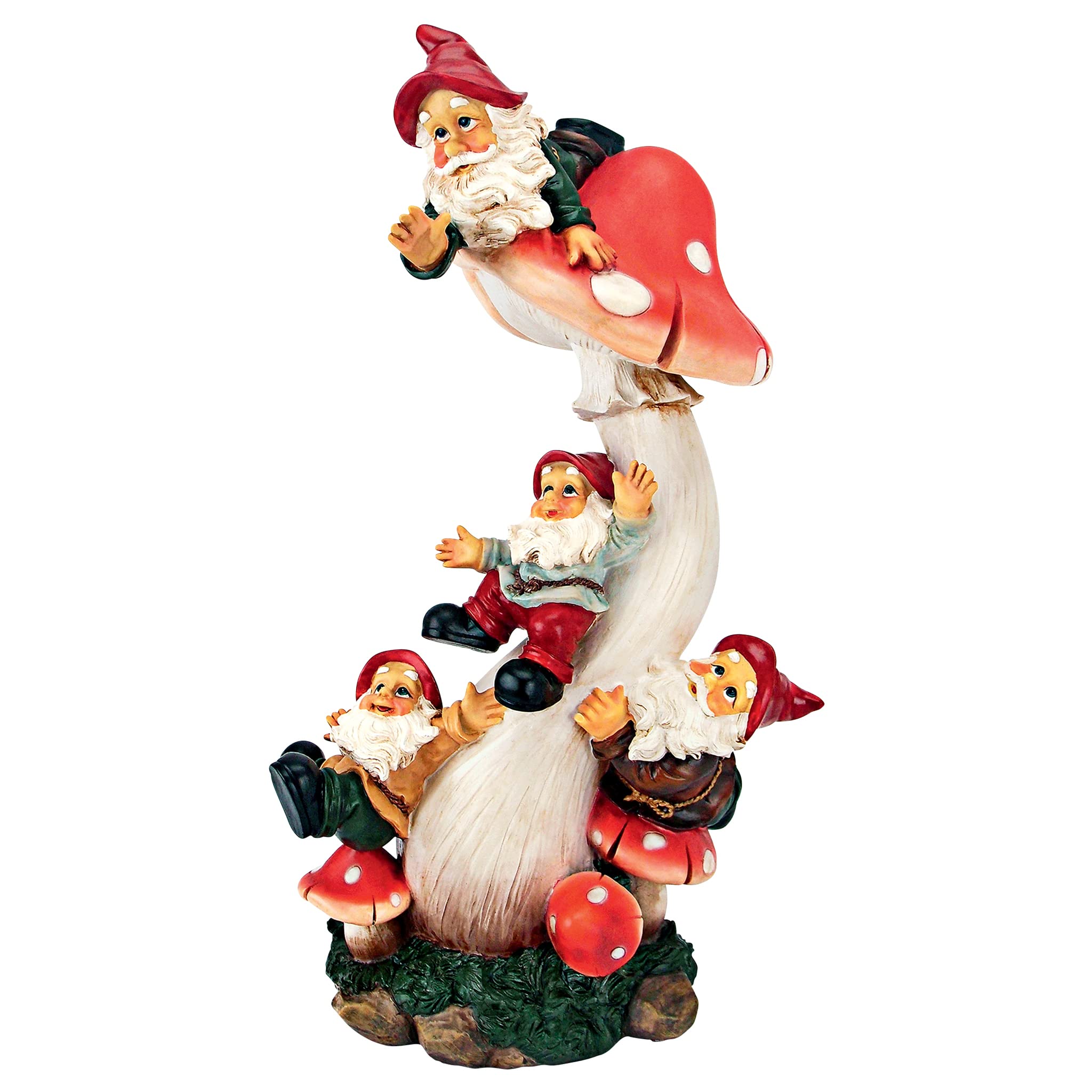 Garden Gnome Statue with Mushroom House - Whimsical Fairy Garden Decor for Outdoor & Indoor Use - Perfect for Lawn, Patio, and Backyard Landscaping