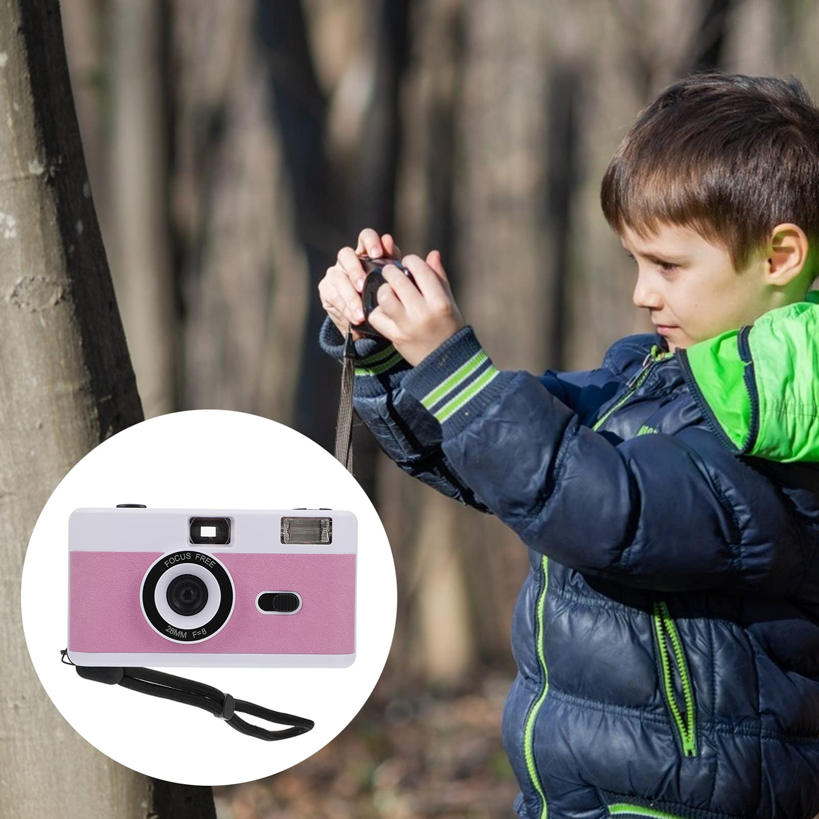 Homoyoyo 5-Pack Retro Film Cameras - Vintage Style Plastic Mini Cameras with Built-in Flash, Travel-Friendly Old Fashioned Macaron White - Perfect for Travel Photography, Party Favors & Nostalgic Gift Giving