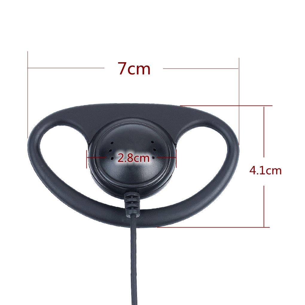 CLS1110 D-Shaped Surveillance Earpiece with Microphone - Compatible with Motorola Two-Way Radios (RMM2050, XU2600, CLS1410, CP200, GP300, PR400) - Ideal for Security, Event Staff & Professional Communication