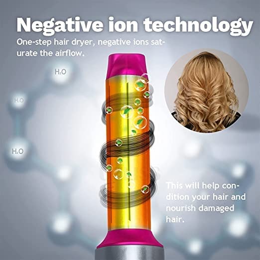 MBUYS MALL 5-in-1 Hot Air Styler Hair Dryer Comb - Multifunctional Hair Styling Tool for Curly, Straight & Wavy Hair - 1000W Blow Dryer with Curling, Straightening, Drying, Combing & Scalp Massage Functions - Perfect for Home Salon & Travel Hair Care