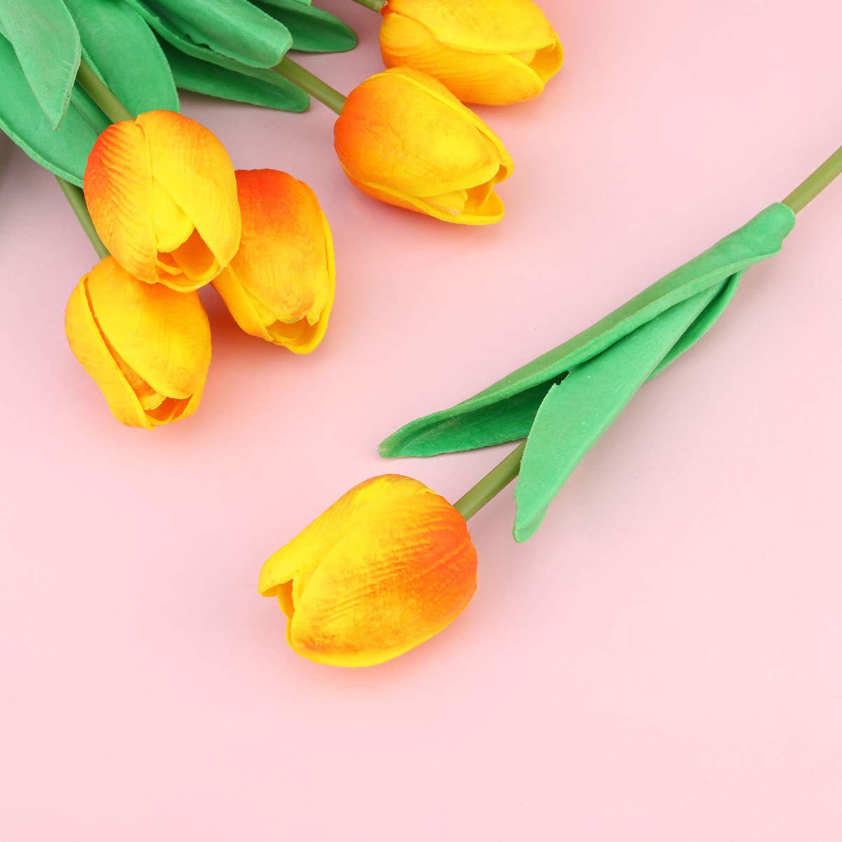 10pcs Artificial Tulip Bouquet - PU Tulip Flowers for Home Decor, Wedding Centerpieces, and Party Arrangements - Perfect for Living Room, Dining Table, and Office Desk Decorations