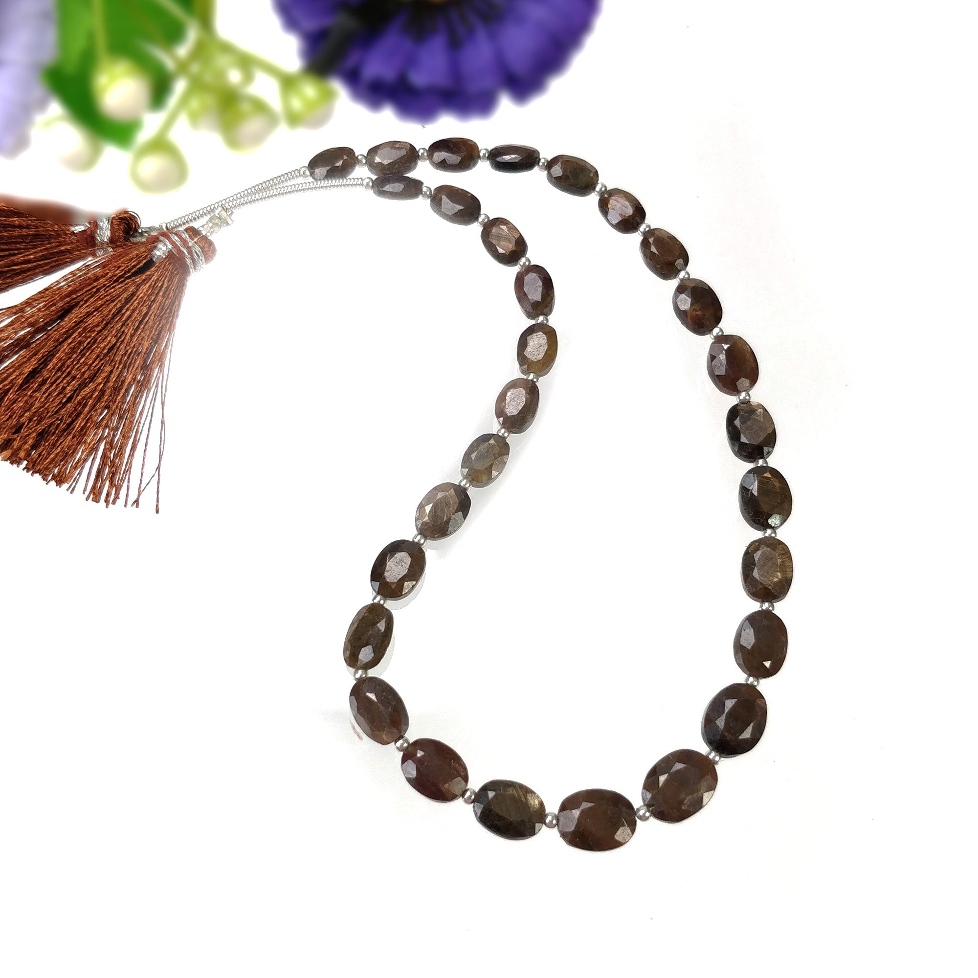 Natural Unheated Golden Brown Chocolate Sapphire Gemstone Loose Beads - 41.00ct Oval Faceted Beads (6x4mm, 9x7mm, 9.5mm) for Jewelry Making, DIY Crafts & Beading Projects